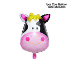 Pink Farm Animals Birthday Decor Disposable Tableware Set Paper Banner Floral Plates Baby Shower Girl Birthday Party Decorations