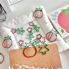 10/20pcs Cartoon Cute Christmas Tree Santa's Hat Creative Tomato Metal Office School Stationery Supplies Cute Paper Clips Gifts