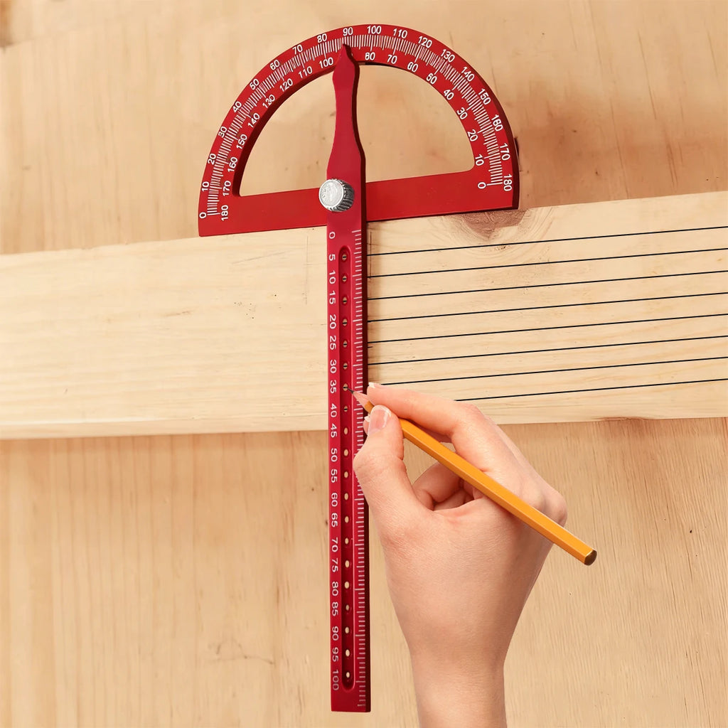 ABS Protractor Angle Marking Ruler, Multifunctional Protractor Woodworking Ruler for High-precision Angle Measurement