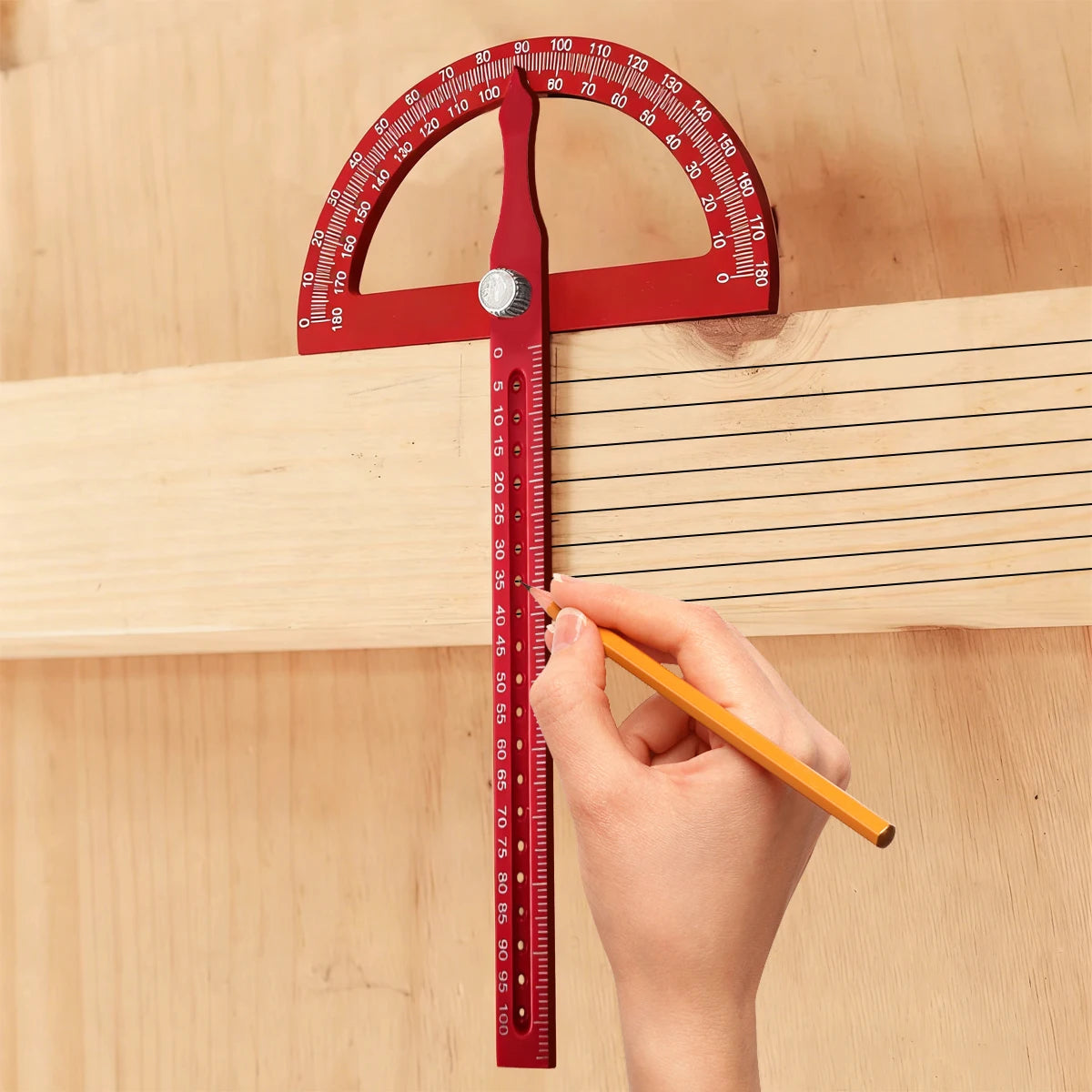 ABS Protractor Angle Marking Ruler, Multifunctional Protractor Woodworking Ruler for High-precision Angle Measurement