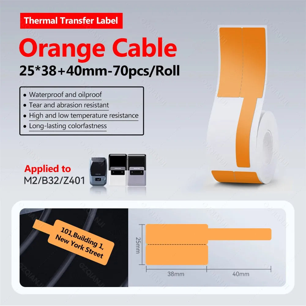 Niimbot M2 Label Printer Color Thermal Transfer Labels Sticker Paper Adhesive Network Organizer Jewelry Tag Label & Color Ribbon