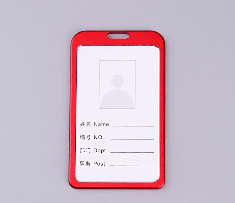 Office Metal Work Identity Badge ID Card Holder Aluminium Alloy Employee Name Cover Business Case Credit Card Holder Wallet