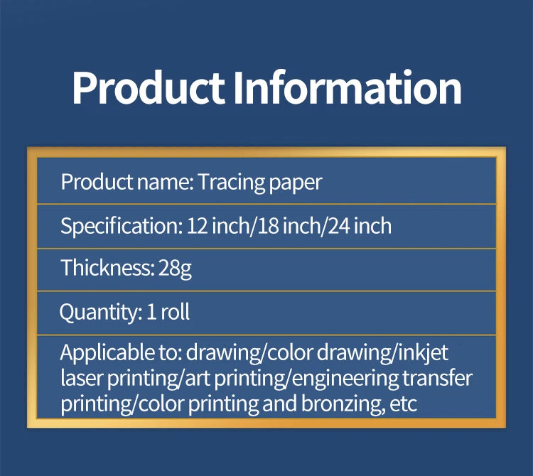 AngelMark Tracing Paper Roll High Transparent Draft Rotring Drawing Paper Sketch Copy Paper Pattern Painting Paper for Sewing