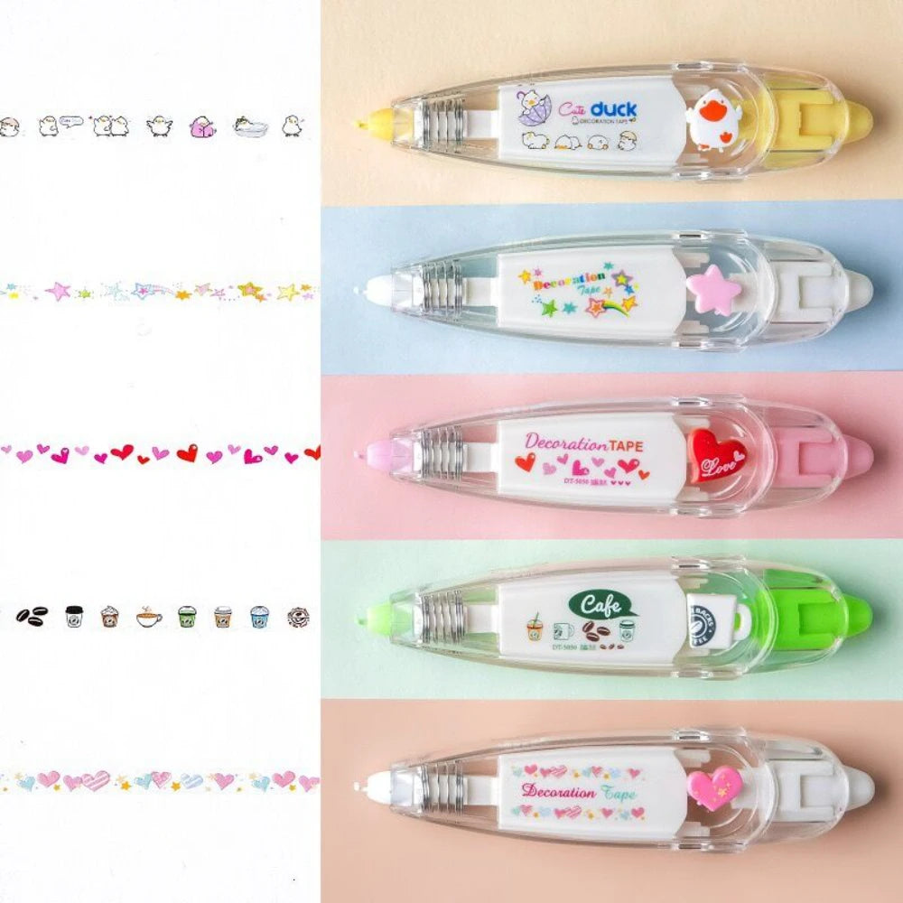 1 pc Kawaii Animals Mechanical Decorative Correction Tape Corrector Diary Diy Journal Art Supplies Gift Accessories School