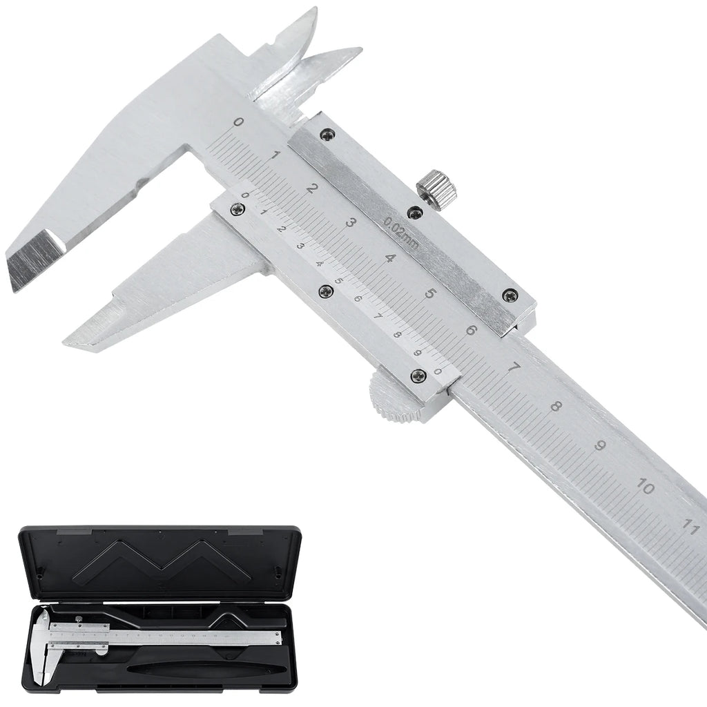 150MM 0-6" Marking Vernier Caliper High Accuracy Micrometer Stainless Steel Gauge Measuring Instrument Tools with Protective Box