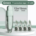 Press Correction Tape Set 5mm*12m Large Capacity Refill Replacement Stationery School Office Supplies Pen Style Correction Tape