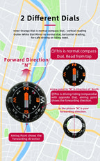 KANPAS Compass for Car/Small Dashboard Compass/Compass for Boat/No Leaking Compass/Double Dial/Luminous