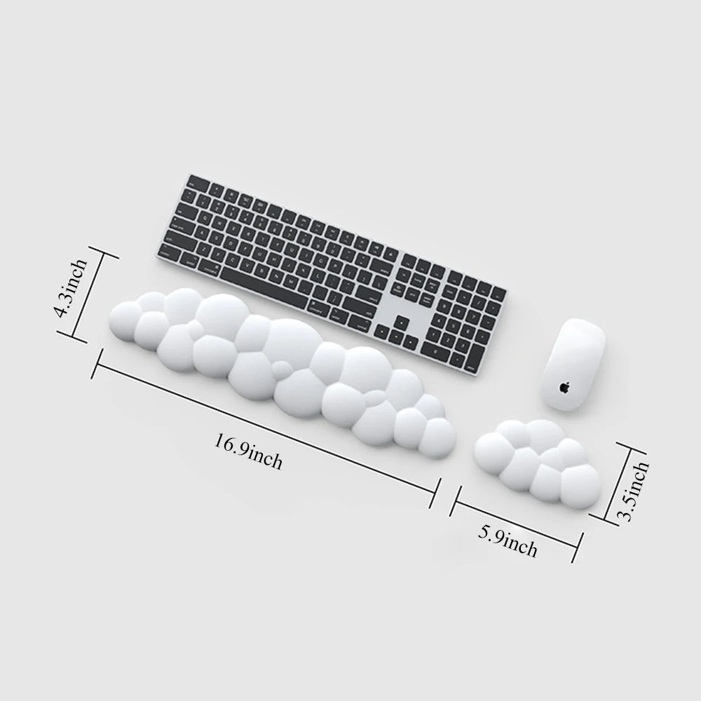 Keyboard Cloud Wrist Rest Pad Anti-Slip Desk Mat Memory Foam Palm Rest Ergonomic Mouse Pad Typing Wrist Rest for Office