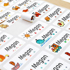 Customized School Name Stickers,Transparent Waterproof Labels for Kids Supplies-Multilingual Design,DIY Crafts Personalization‌