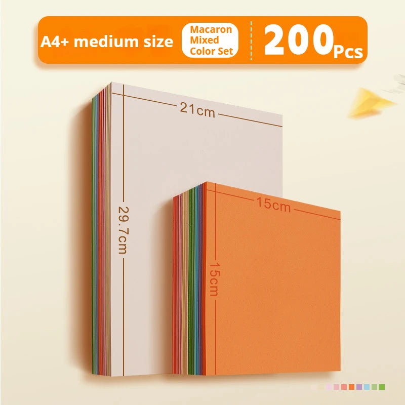 100/200/300pcs Square Origami Paper Double Sides Solid Color Folding Paper Multicolor Kids Handmade DIY Scrapbooking Craft Decor