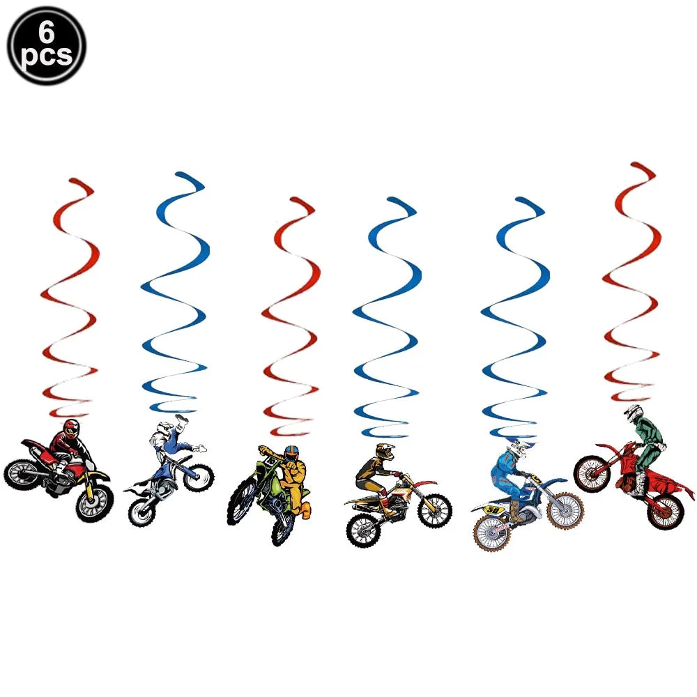 Motorcycle Dirt Biker Birthday Party Supplies Motocross Dessert Paper Plates Cups Napkins Disposable Tableware Favor For Boys