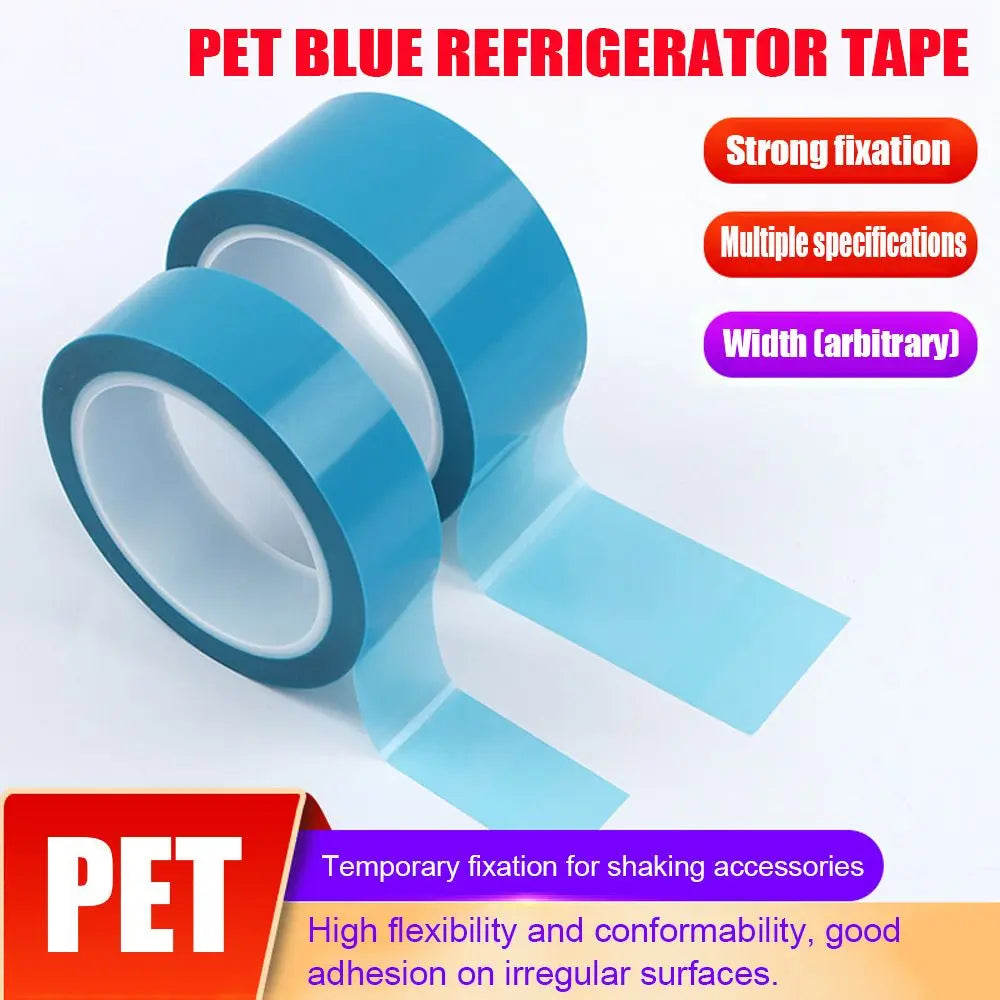 50M Blue PET Adhesive Tape For Fridge Fixed Refrigerator Air Conditioner Fixed Installation Transport