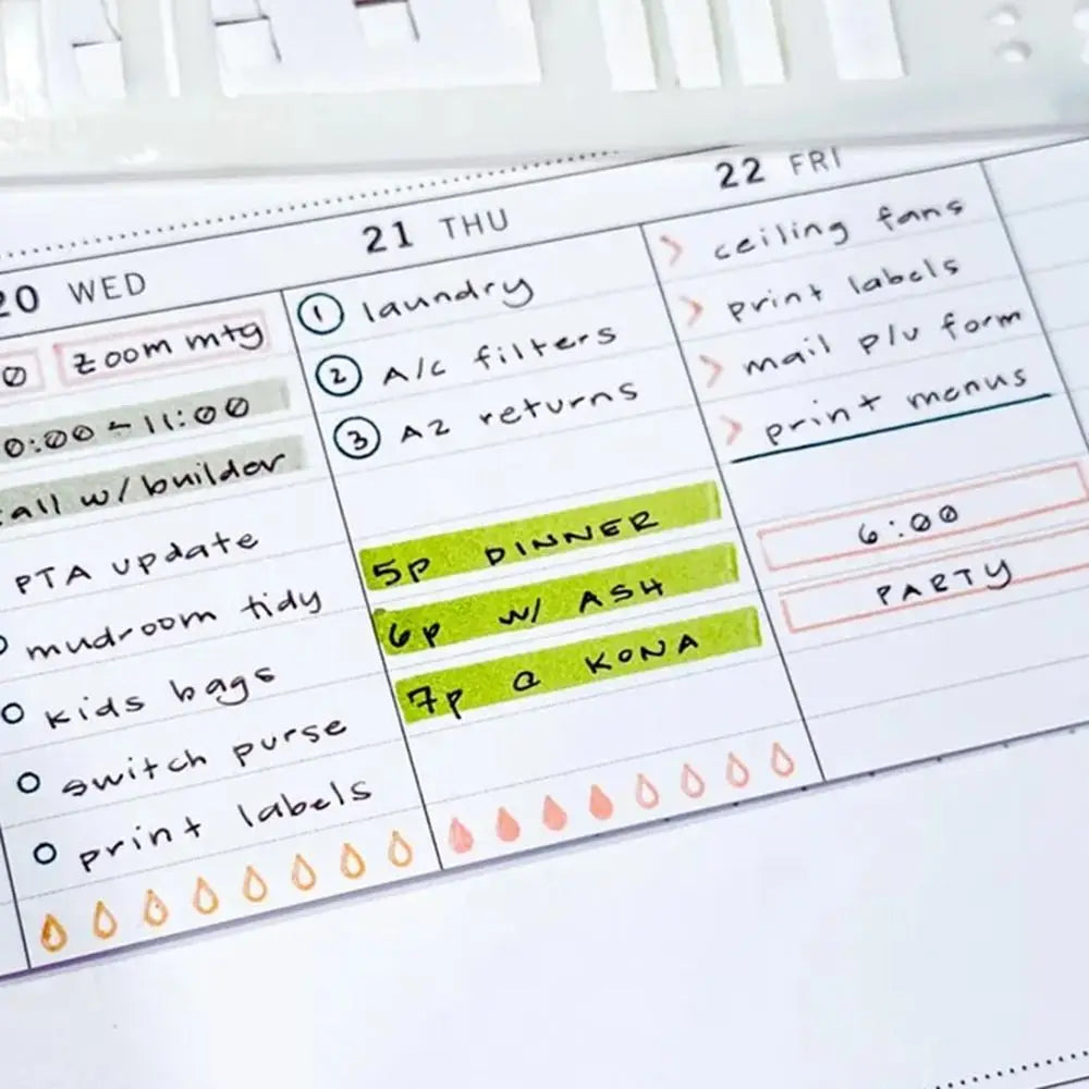 Manual Templates for Planning Calendar Reusable Dot Grid Handmade Flexible Record Template Transparent Flexible Journal Stencils