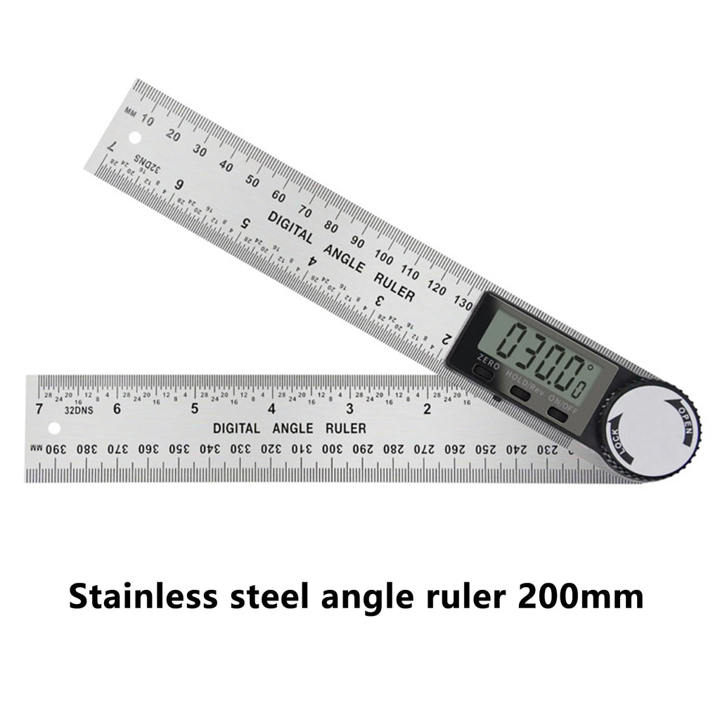 200mm Protractor Digital Angle Finder Ruler Electronic Goniometer Angle Length Measuring Ruler Drawing Woodworking Tools