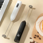 Handheld Milk Frother Wand Rechargeable Foam Stirrer Whisk Cappuccino Foam Maker for Milk Latte Chocolate Coffee Cafe Home