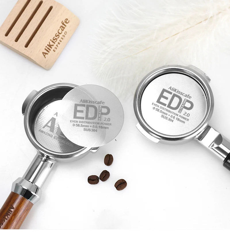 Alikisscafe Espresso Puck Screen 0.2mm Thickness 51mm 53.5mm 58.5mm Reusable Stainless Steel Heat Resistant Mesh Barista Tools