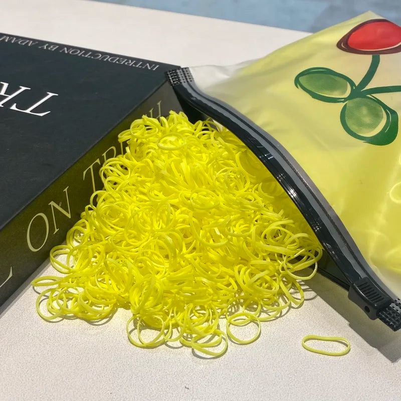 2000pcs/lot Small Disposable Transparent Hair Ties For Kid Girls Elastic Rubber Bands For Bracelets Baby Mini hair Rope Headband