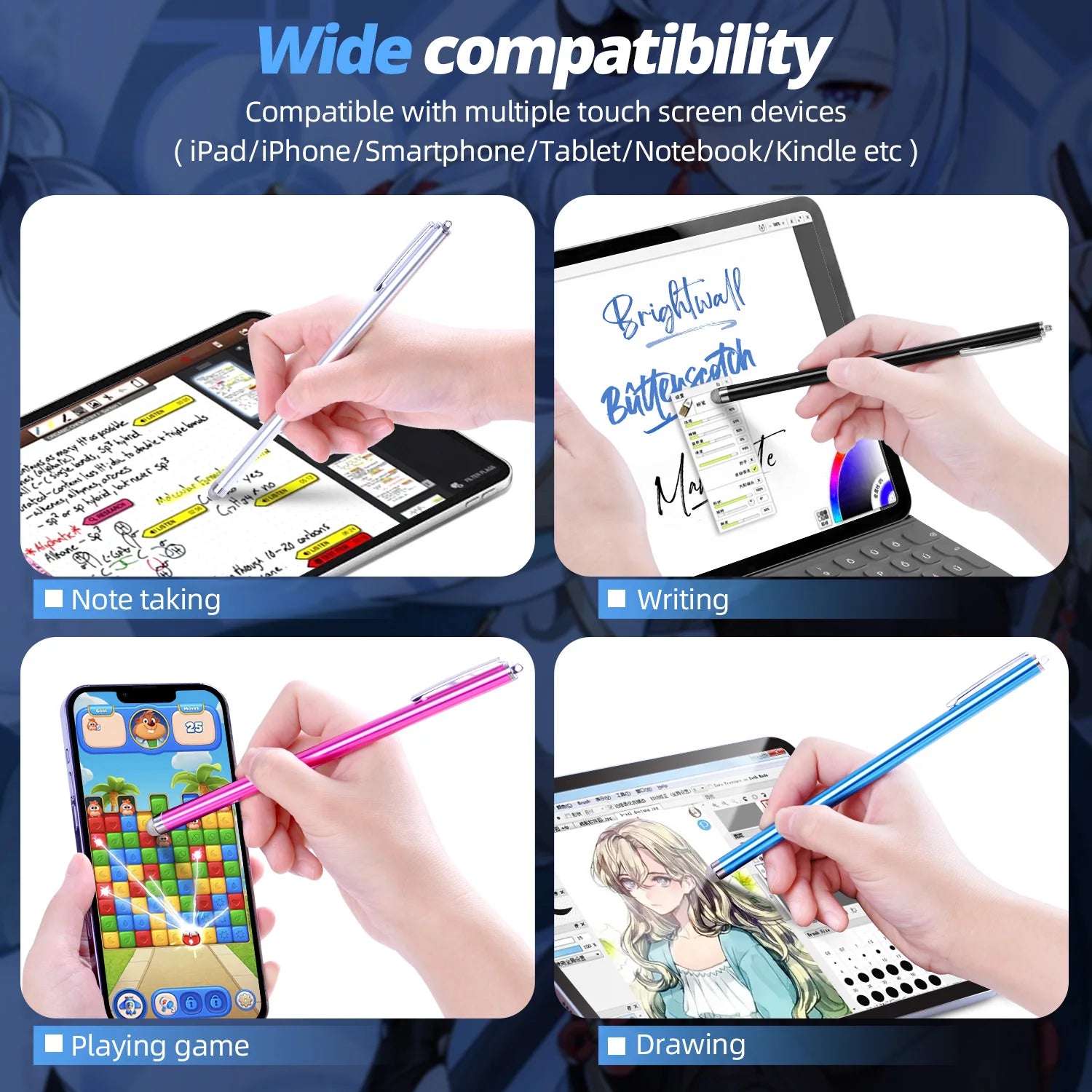 Long Stylus Pen 18.5M Capacitive Tablet Touch Screen Pencil For iPhone Samsung iPad Universal Android Phone Drawing Touch Pencil