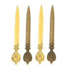 4 Pcs Durable Zinc Alloy Letter Openers Lightweight Retro Envelope Opener Ergonomic Design Bronze Letter Opener Tool Office