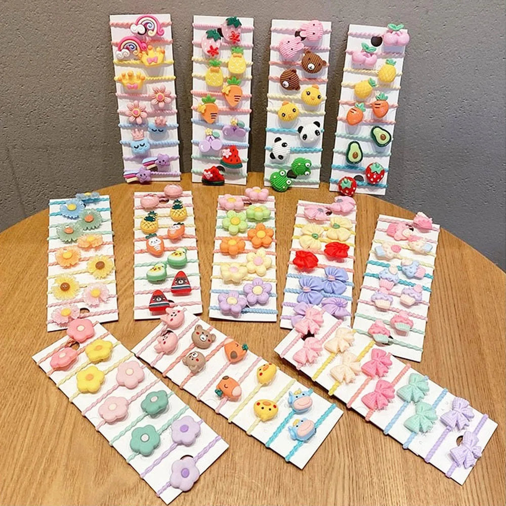 Cartoon Cute Rubber Band Hair Accessories for Little Girls 20/30/50pcs Pack Non-Hurting Hair Ties Circle Headbands
