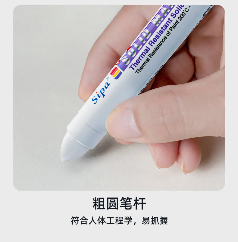 Solid Paint Marker Oil-based Ink Waterproof High Temperature Resistant for Writing Marks on Metal Wood Plastic Glass Stone