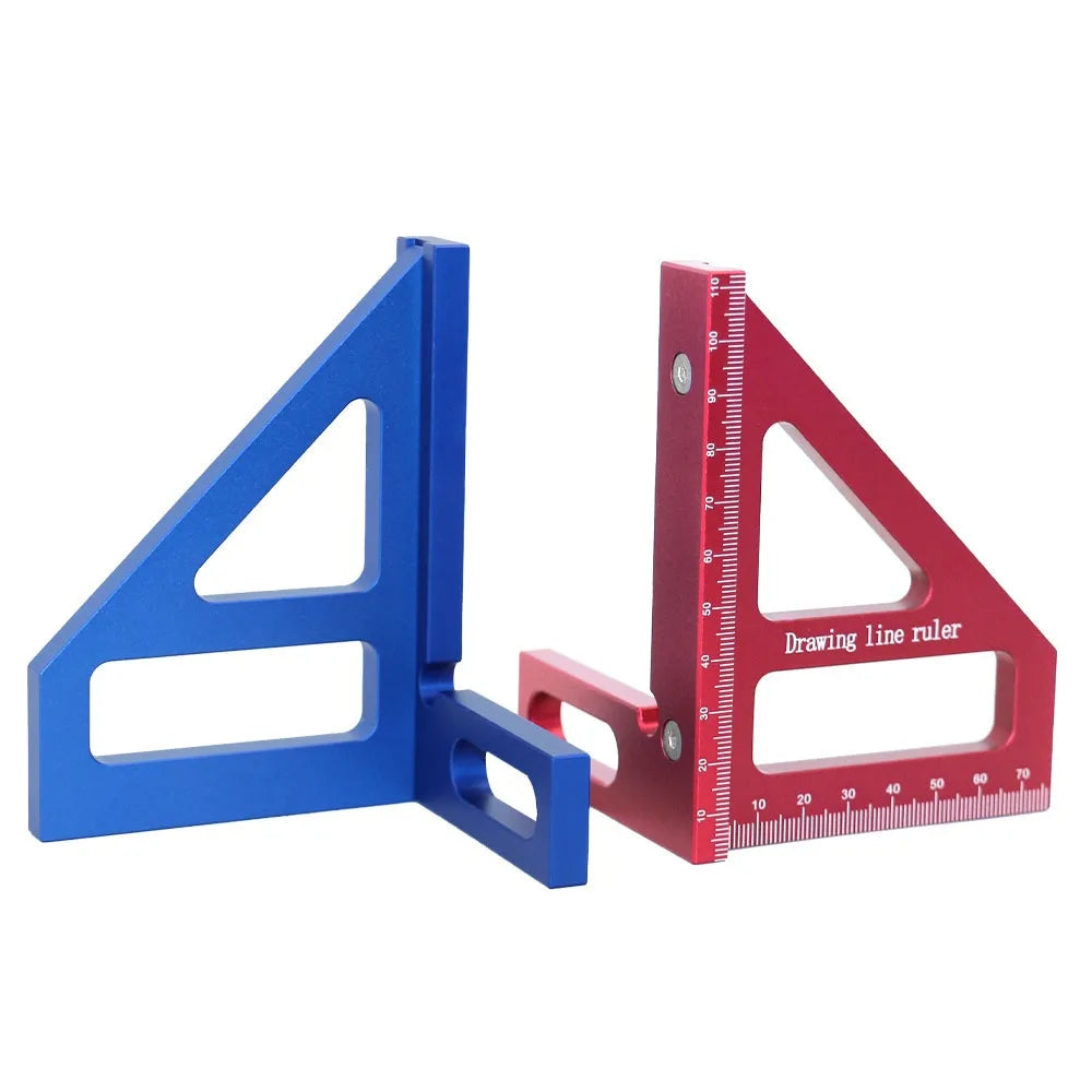 1pc Woodworking Squares and Protractors, Aluminum Alloy Beveled Triangles, High-Precision Layout Measurement Tools.