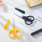 With Cover Safety Scissors, Lightweight Portable for Home Office School Kids DIY Craft Paper Cutting Stationery