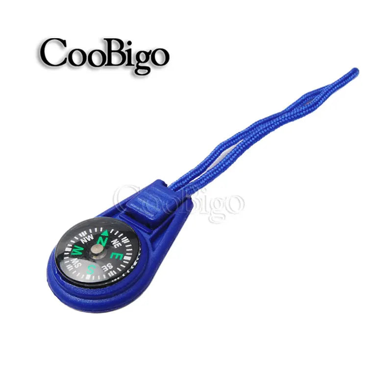 10Pcs Colorful Survival Keychain Zipper Pull Mini Compass for Outdoor Backpack Camping Hiking Pocket Navigator Adventure Tool