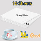 10Sheet Silver Printable Vinyl Sticker Paper A4 Printer Copy Paper Transparent White Sticker Paper DIY Crafts for Inkjet Printer