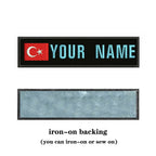 Turkish Flag Turkey 10X2.5cm Embroidery Custom Name Text Patch Stripes Badge Iron On Or  Patches