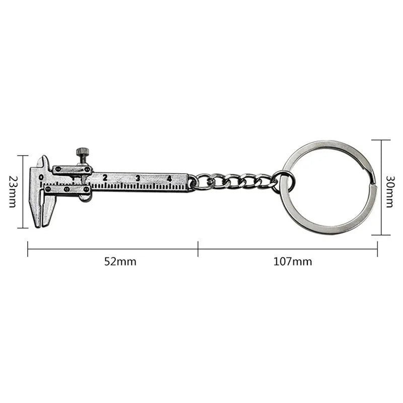 Mini Metal Ruler Vernier Caliper Portable 0-40mm keychain Measuring Gauging Tools Car Turbo key Chain Ring Ruler Caliper