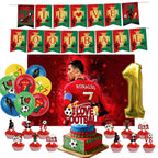 Football Player Theme Party Decoration Soccer Cr&7 Superstar Party Supplies Plate Cup Balloon Banner Paper Backdrop Party Gift