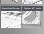 2Pcs/Set Multifunctional Triangle Ruler 30/45 Degree Measurement Angle Isosceles Triangle Ruler Geometry Students Drafting Tool
