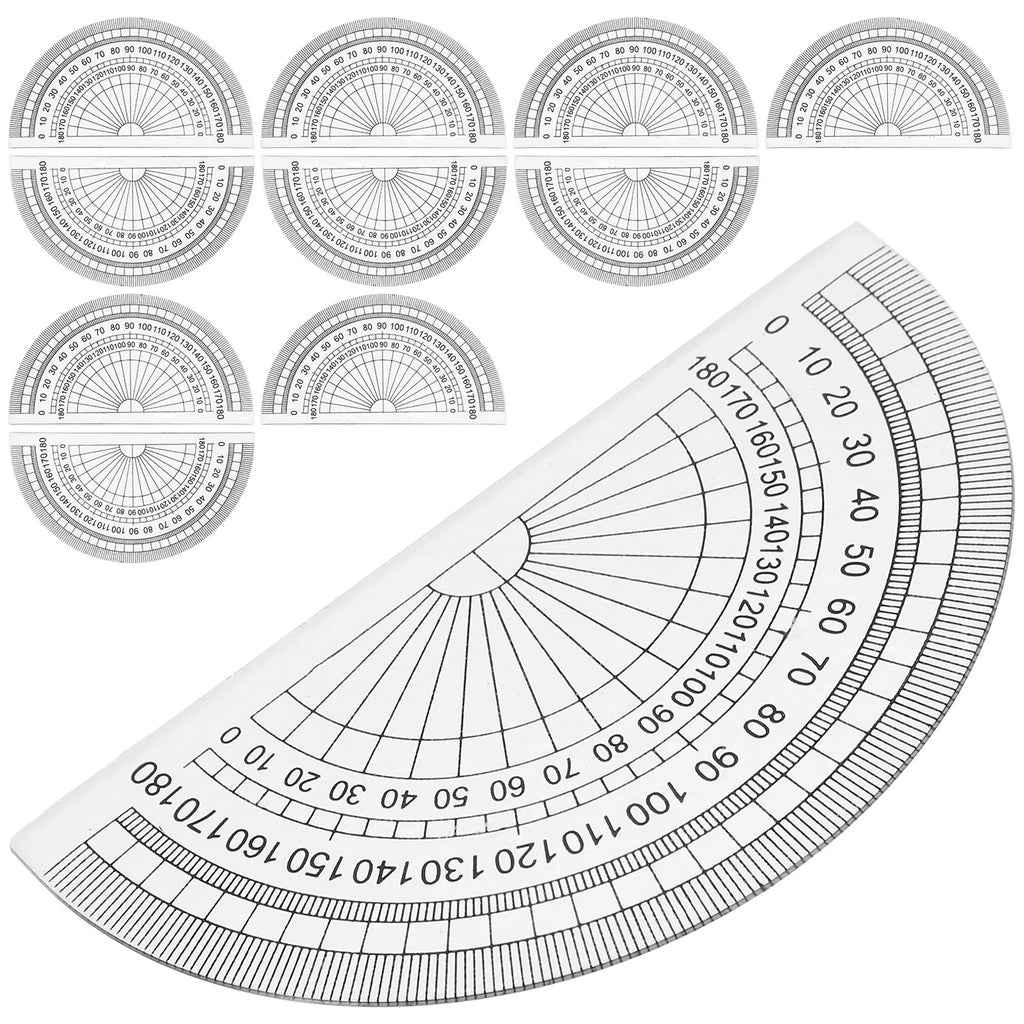 50Pcs Geometry Measuring Protractor Clear Plastic 10Cm 4Inch 180 Degree Ruler for Math Drawing Students School Office Education