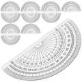50Pcs Geometry Measuring Protractor Clear Plastic 10Cm 4Inch 180 Degree Ruler for Math Drawing Students School Office Education