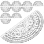 50Pcs Geometry Measuring Protractor Clear Plastic 10Cm 4Inch 180 Degree Ruler for Math Drawing Students School Office Education