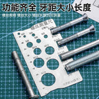 Stainless Steel Double-Sided Engraved Screw Gauge - Length Diameter Pitch Thread Measuring Caliper Tool