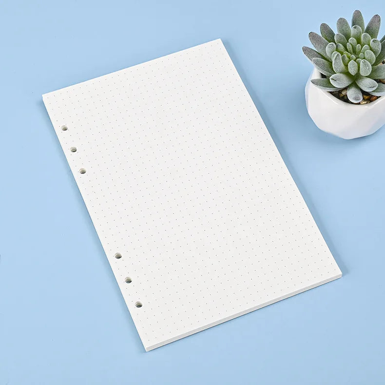 A6 A5 Loose Leaf Notebook Refill Spiral Binder Inner Page Line Dot Grid Inside Paper Stationery
