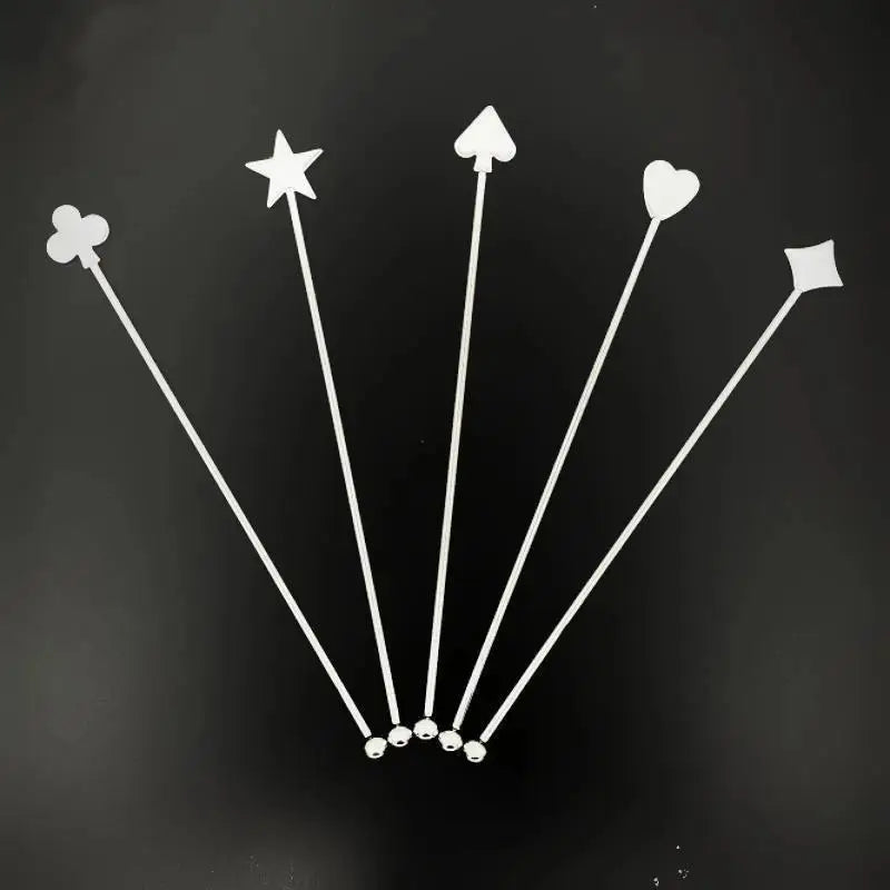♩Stainless Steel Stirring Stick Long Handle Bar Spoon Star Heart Shape Cocktail Stirrer For Coffee Milk Tea Home Cafe Decor 1PC