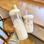 500/800ML Large-capacity Straw Cup, Food-grade Transparent PP Material,Portable Ins Style Water Cup, Juice Milk Tea Cup