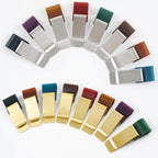 Brass Leather Pen Clip Stainless Steel Cowhide for Traveler's Notebook - Genunine Leather & Metal Notebook Accessory