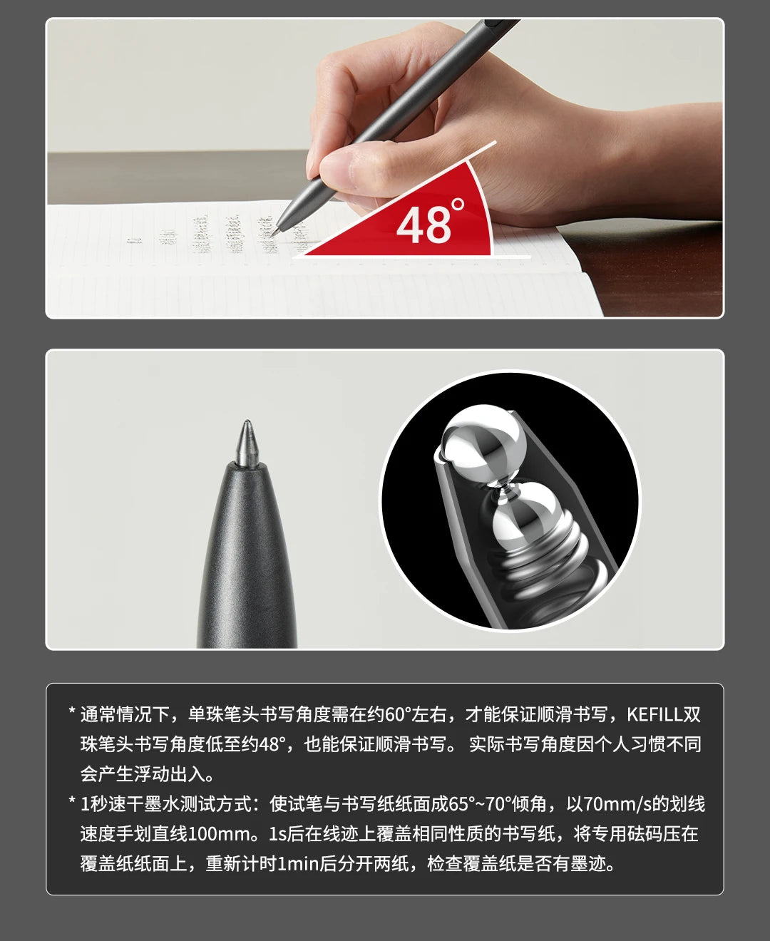 KACO Gel Pens Press Signature Pen Stationery Metal Pen Clip 0.5mm Black Ink Quicking Drying Large Capacity 800M Smooth Writing