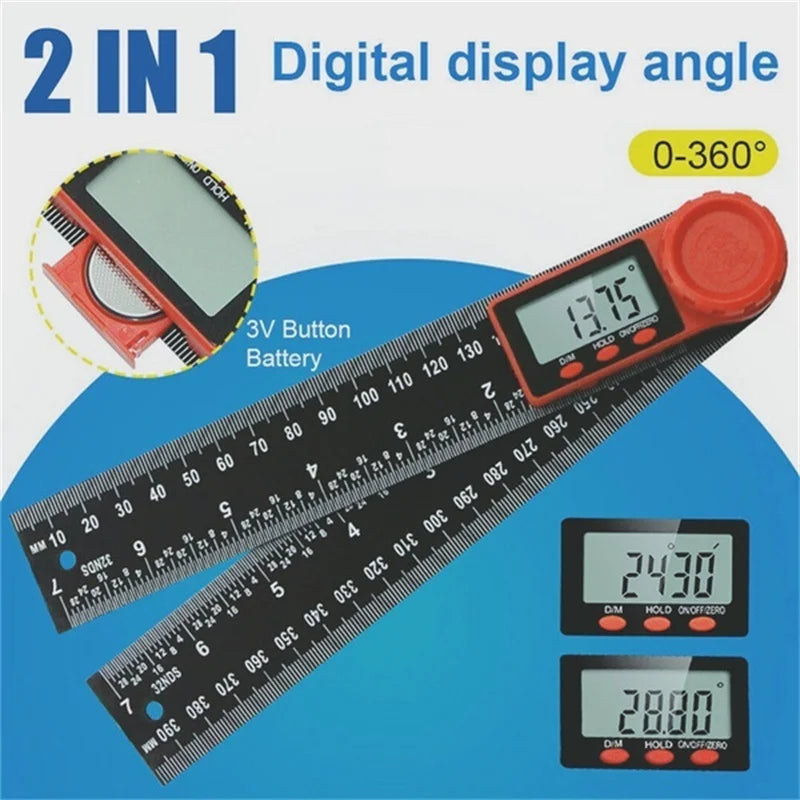 2-in-1 Digital Angle Meter Inclinometer Digital Angle Ruler Electronic Goniometer Protractor Angle finder Measuring Tool
