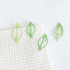 20 pcs/lot green Paper Clips Cute leaves-Shaped Stainless Steel Paper Clips book mark for Office School Supplies