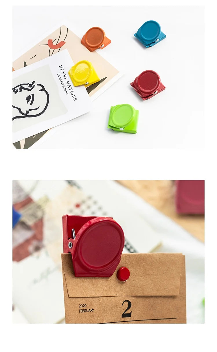 1pcs Mini Magnet Clamp Multi Color Magnetic Paper Clip for Fridge File Index Photo Memo Office School A7127