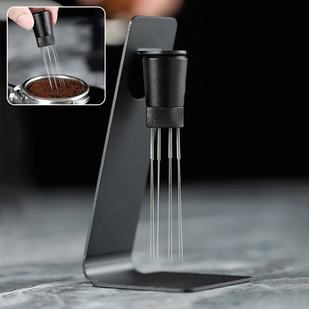 Espresso Coffee Stirrer Needle with 8 Needles Magnetic Abortion Stand Barista Coffee Stirring Distribution Tools