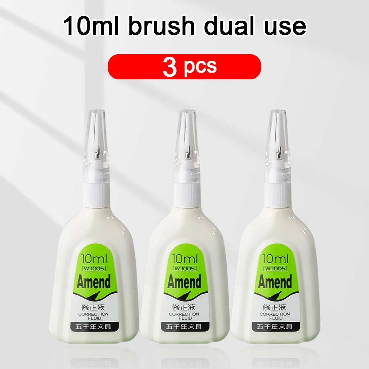 WQN-AMEND 1/3/6PCS Correction Fluid Metal Tip Quick-Dry Correction Fluid 10ml Multi-Function White Correction Fluid for Students