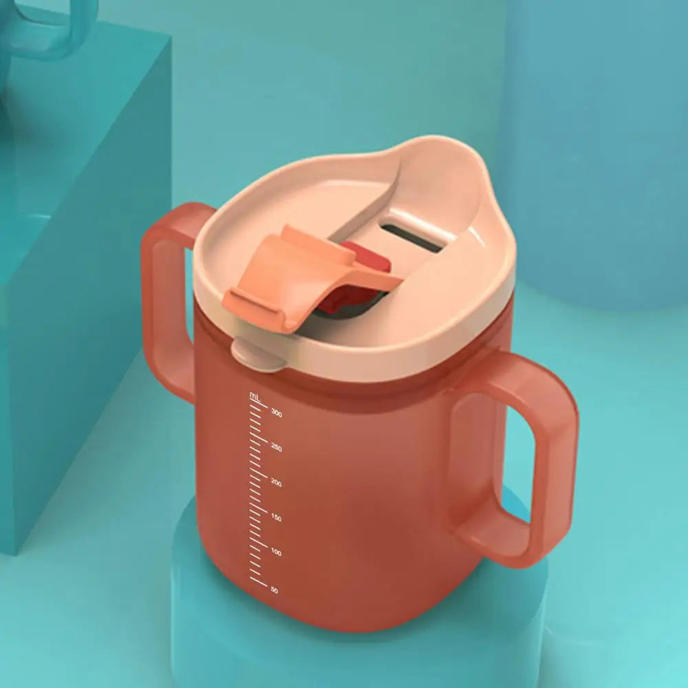 Adult Sippy Cup with Lid and Straw Plastic Mug Drinking Cup Disabled Elderly Spill Proof Dysphagia Cup Parkinsons Aids Living