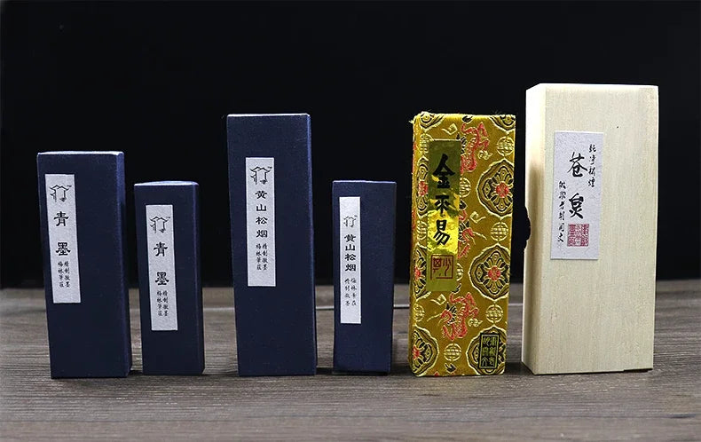Original Chinese Painting Calligraphy Ink Stick Natural Pure Pine Soot Ink Block Grinding Ink Calligraphy Ink Bar Sumi Inkstick