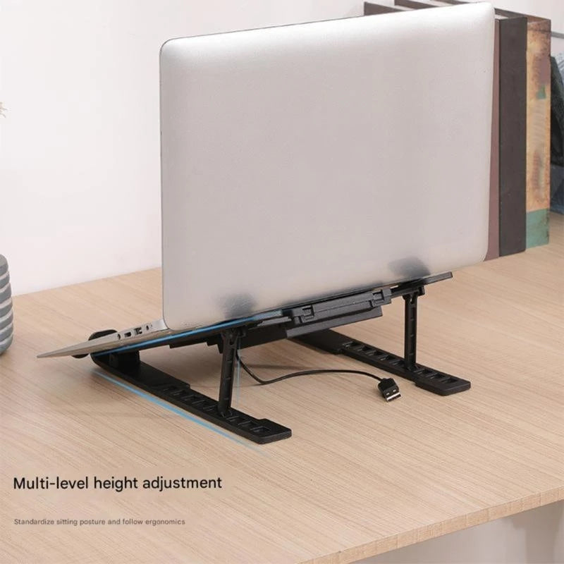 2026 Hot Selling Items Adjustable Height Laptop Cooling Stand Portable Foldable Design Multiple Speed Quiet Fan